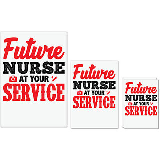                       UDNAG Untearable Waterproof Stickers 155GSM 'Nurse | Future Nurse At your Service' A4 x 1pc, A5 x 1pc & A6 x 2pc                                              