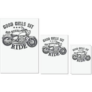                       UDNAG Untearable Waterproof Stickers 155GSM 'Rider | GOOD GIRLS SIT' A4 x 1pc, A5 x 1pc & A6 x 2pc                                              