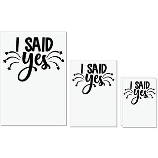                       UDNAG Untearable Waterproof Stickers 155GSM 'I said yes' A4 x 1pc, A5 x 1pc & A6 x 2pc                                              
