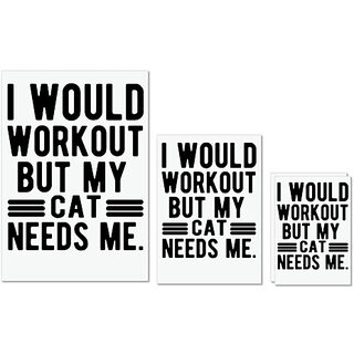 UDNAG Untearable Waterproof Stickers 155GSM 'Cats | I would Workout' A4 x 1pc, A5 x 1pc & A6 x 2pc UDNAG Untearable Waterproof Stickers 155GSM 'Cats | I would Workout' A4 x 1pc, A5 x 1pc & A6 x 2pc