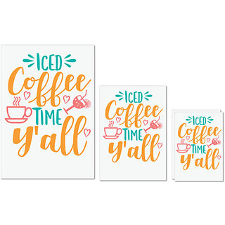                       UDNAG Untearable Waterproof Stickers 155GSM 'Cold Coffee | iced coffee time y'all' A4 x 1pc, A5 x 1pc & A6 x 2pc                                              