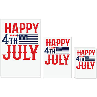 UDNAG Untearable Waterproof Stickers 155GSM 'American Day | Happy 4th july' A4 x 1pc, A5 x 1pc & A6 x 2pc UDNAG Untearable Waterproof Stickers 155GSM 'American Day | Happy 4th july' A4 x 1pc, A5 x 1pc & A6 x 2pc