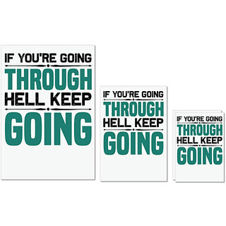                       UDNAG Untearable Waterproof Stickers 155GSM 'Hell | If you are going' A4 x 1pc, A5 x 1pc & A6 x 2pc                                              