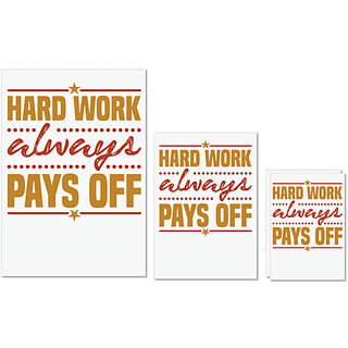                       UDNAG Untearable Waterproof Stickers 155GSM 'Hard work always' A4 x 1pc, A5 x 1pc & A6 x 2pc                                              