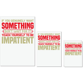                       UDNAG Untearable Waterproof Stickers 155GSM 'Teach yourself to be impatient' A4 x 1pc, A5 x 1pc & A6 x 2pc                                              