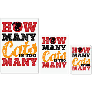                       UDNAG Untearable Waterproof Stickers 155GSM 'Cats | how many cats is too many' A4 x 1pc, A5 x 1pc & A6 x 2pc                                              