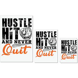                       UDNAG Untearable Waterproof Stickers 155GSM 'Quit | Hustle Hit And Never Quit' A4 x 1pc, A5 x 1pc & A6 x 2pc                                              