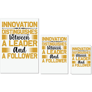                       UDNAG Untearable Waterproof Stickers 155GSM 'Leader | Innovation' A4 x 1pc, A5 x 1pc & A6 x 2pc                                              