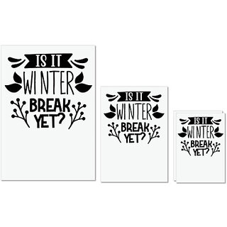                       UDNAG Untearable Waterproof Stickers 155GSM 'Winter break | is it winter' A4 x 1pc, A5 x 1pc & A6 x 2pc                                              