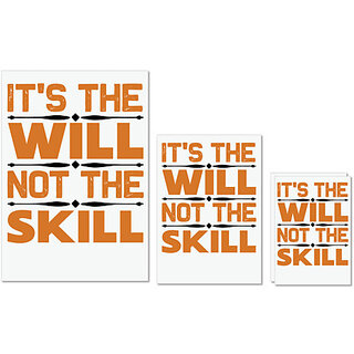UDNAG Untearable Waterproof Stickers 155GSM 'Will and Skill | It's the' A4 x 1pc, A5 x 1pc & A6 x 2pc UDNAG Untearable Waterproof Stickers 155GSM 'Will and Skill | It's the' A4 x 1pc, A5 x 1pc & A6 x 2pc