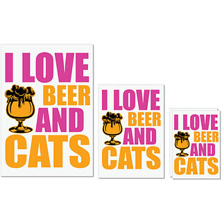 UDNAG Untearable Waterproof Stickers 155GSM 'Beer | I Love Beer And Cats' A4 x 1pc, A5 x 1pc & A6 x 2pc UDNAG Untearable Waterproof Stickers 155GSM 'Beer | I Love Beer And Cats' A4 x 1pc, A5 x 1pc & A6 x 2pc
