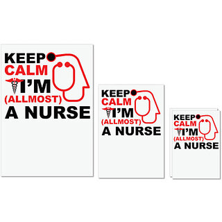 UDNAG Untearable Waterproof Stickers 155GSM 'Nurse | Keep Calm I'm Allmost A Nurse' A4 x 1pc, A5 x 1pc & A6 x 2pc UDNAG Untearable Waterproof Stickers 155GSM 'Nurse | Keep Calm I'm Allmost A Nurse' A4 x 1pc, A5 x 1pc & A6 x 2pc