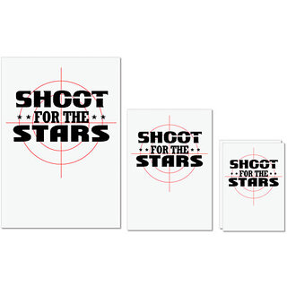                       UDNAG Untearable Waterproof Stickers 155GSM 'Star | Shoot For The Stars' A4 x 1pc, A5 x 1pc & A6 x 2pc                                              