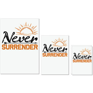                       UDNAG Untearable Waterproof Stickers 155GSM 'Never give up | Never' A4 x 1pc, A5 x 1pc & A6 x 2pc                                              