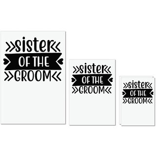                       UDNAG Untearable Waterproof Stickers 155GSM 'Sister | Sister of the groomm' A4 x 1pc, A5 x 1pc & A6 x 2pc                                              