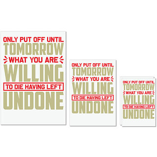 UDNAG Untearable Waterproof Stickers 155GSM 'Tomorrow willing undone | Only put' A4 x 1pc, A5 x 1pc & A6 x 2pc UDNAG Untearable Waterproof Stickers 155GSM 'Tomorrow willing undone | Only put' A4 x 1pc, A5 x 1pc & A6 x 2pc