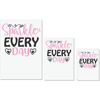                       UDNAG Untearable Waterproof Stickers 155GSM 'sparkle every day' A4 x 1pc, A5 x 1pc & A6 x 2pc                                              