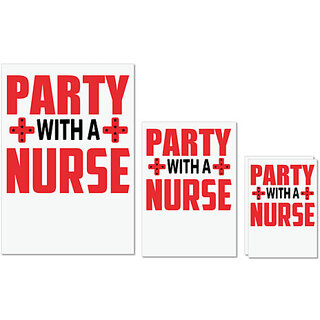                       UDNAG Untearable Waterproof Stickers 155GSM 'Nurse | Party With Nurse' A4 x 1pc, A5 x 1pc & A6 x 2pc                                              