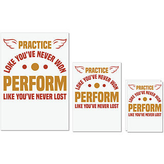                       UDNAG Untearable Waterproof Stickers 155GSM 'Perform | Practice' A4 x 1pc, A5 x 1pc & A6 x 2pc                                              