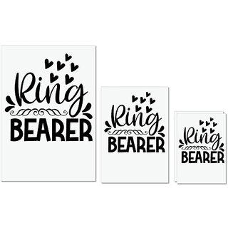                       UDNAG Untearable Waterproof Stickers 155GSM 'Ring bearerr' A4 x 1pc, A5 x 1pc & A6 x 2pc                                              
