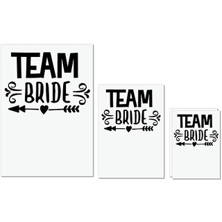                       UDNAG Untearable Waterproof Stickers 155GSM 'Team bride | teamm bridee' A4 x 1pc, A5 x 1pc & A6 x 2pc                                              
