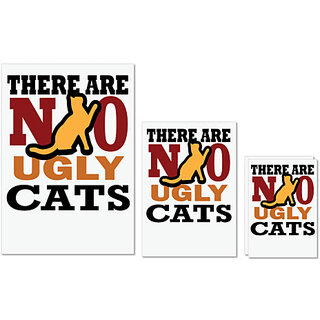                       UDNAG Untearable Waterproof Stickers 155GSM 'Cat | There Are no Ugly' A4 x 1pc, A5 x 1pc & A6 x 2pc                                              