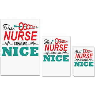                       UDNAG Untearable Waterproof Stickers 155GSM 'Nurse | This Nurse Is Neat And nice' A4 x 1pc, A5 x 1pc & A6 x 2pc                                              