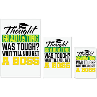 UDNAG Untearable Waterproof Stickers 155GSM 'Thought Graduation' A4 x 1pc, A5 x 1pc & A6 x 2pc UDNAG Untearable Waterproof Stickers 155GSM 'Thought Graduation' A4 x 1pc, A5 x 1pc & A6 x 2pc