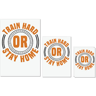                       UDNAG Untearable Waterproof Stickers 155GSM 'Gym | Train hard or' A4 x 1pc, A5 x 1pc & A6 x 2pc                                              