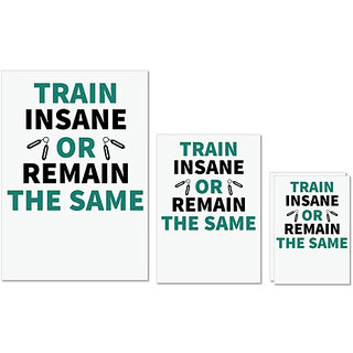 UDNAG Untearable Waterproof Stickers 155GSM 'Gym | Train insane' A4 x 1pc, A5 x 1pc & A6 x 2pc UDNAG Untearable Waterproof Stickers 155GSM 'Gym | Train insane' A4 x 1pc, A5 x 1pc & A6 x 2pc