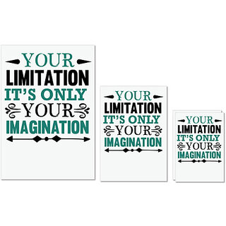 UDNAG Untearable Waterproof Stickers 155GSM 'Limitation imagination | Your limitation' A4 x 1pc, A5 x 1pc & A6 x 2pc UDNAG Untearable Waterproof Stickers 155GSM 'Limitation imagination | Your limitation' A4 x 1pc, A5 x 1pc & A6 x 2pc