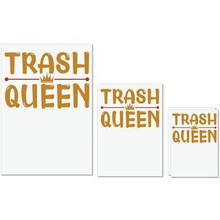                       UDNAG Untearable Waterproof Stickers 155GSM 'Queen | Trash' A4 x 1pc, A5 x 1pc & A6 x 2pc                                              