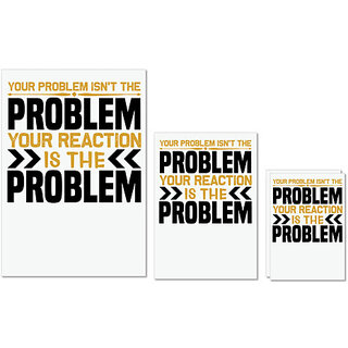                       UDNAG Untearable Waterproof Stickers 155GSM 'Problem | Your Problem' A4 x 1pc, A5 x 1pc & A6 x 2pc                                              