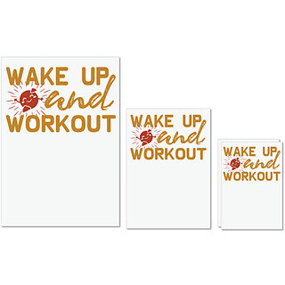                       UDNAG Untearable Waterproof Stickers 155GSM 'Workout gym | Wake up' A4 x 1pc, A5 x 1pc & A6 x 2pc                                              