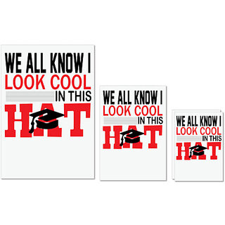 UDNAG Untearable Waterproof Stickers 155GSM 'Hat | We all know i look cool' A4 x 1pc, A5 x 1pc & A6 x 2pc UDNAG Untearable Waterproof Stickers 155GSM 'Hat | We all know i look cool' A4 x 1pc, A5 x 1pc & A6 x 2pc