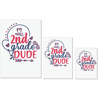                       UDNAG Untearable Waterproof Stickers 155GSM 'School | 2nd grade dude' A4 x 1pc, A5 x 1pc & A6 x 2pc                                              