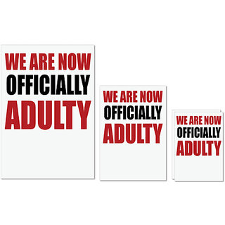                       UDNAG Untearable Waterproof Stickers 155GSM 'Adulty | We are now officially adulty' A4 x 1pc, A5 x 1pc & A6 x 2pc                                              