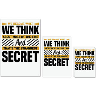                       UDNAG Untearable Waterproof Stickers 155GSM 'Secret | We become' A4 x 1pc, A5 x 1pc & A6 x 2pc                                              