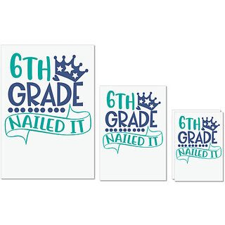 UDNAG Untearable Waterproof Stickers 155GSM 'School | 6th grade nailed it' A4 x 1pc, A5 x 1pc & A6 x 2pc UDNAG Untearable Waterproof Stickers 155GSM 'School | 6th grade nailed it' A4 x 1pc, A5 x 1pc & A6 x 2pc