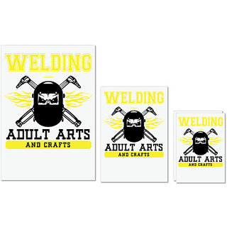                       UDNAG Untearable Waterproof Stickers 155GSM 'Welder | Welding adults Arts And Crafts' A4 x 1pc, A5 x 1pc & A6 x 2pc                                              