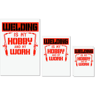                       UDNAG Untearable Waterproof Stickers 155GSM 'Welder | WELDING Is my' A4 x 1pc, A5 x 1pc & A6 x 2pc                                              