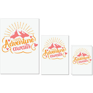                       UDNAG Untearable Waterproof Stickers 155GSM 'Adventure | Adventure Awaits 2' A4 x 1pc, A5 x 1pc & A6 x 2pc                                              
