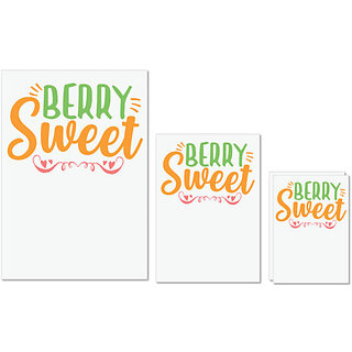                       UDNAG Untearable Waterproof Stickers 155GSM 'Sweet | berry sweet' A4 x 1pc, A5 x 1pc & A6 x 2pc                                              