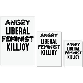 UDNAG Untearable Waterproof Stickers 155GSM 'Feminist | ANGRY LIBERAL FEMINIST KILLJOY' A4 x 1pc, A5 x 1pc & A6 x 2pc UDNAG Untearable Waterproof Stickers 155GSM 'Feminist | ANGRY LIBERAL FEMINIST KILLJOY' A4 x 1pc, A5 x 1pc & A6 x 2pc
