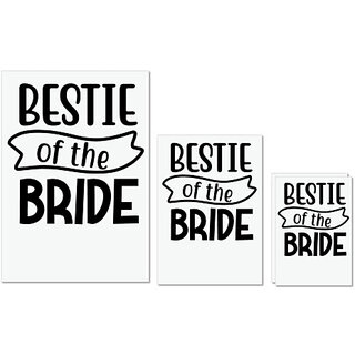                       UDNAG Untearable Waterproof Stickers 155GSM 'Bestie | Bestie of the bride' A4 x 1pc, A5 x 1pc & A6 x 2pc                                              