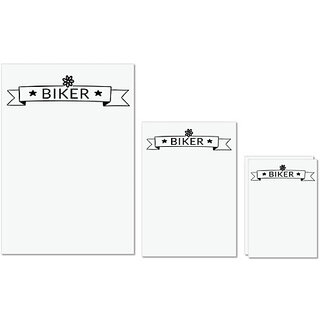                       UDNAG Untearable Waterproof Stickers 155GSM 'Biker | biker 2' A4 x 1pc, A5 x 1pc & A6 x 2pc                                              
