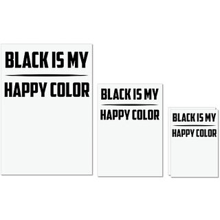 UDNAG Untearable Waterproof Stickers 155GSM 'Color | black is my happy color' A4 x 1pc, A5 x 1pc & A6 x 2pc UDNAG Untearable Waterproof Stickers 155GSM 'Color | black is my happy color' A4 x 1pc, A5 x 1pc & A6 x 2pc