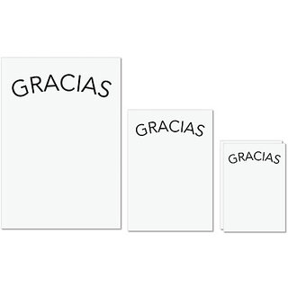                       UDNAG Untearable Waterproof Stickers 155GSM 'Thank you | GRACIAS' A4 x 1pc, A5 x 1pc & A6 x 2pc                                              