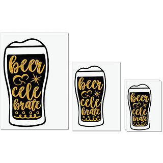                       UDNAG Untearable Waterproof Stickers 155GSM 'Beer | Beer celebrate' A4 x 1pc, A5 x 1pc & A6 x 2pc                                              