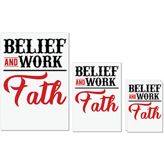                       UDNAG Untearable Waterproof Stickers 155GSM 'Belief | BELIEF' A4 x 1pc, A5 x 1pc & A6 x 2pc                                              